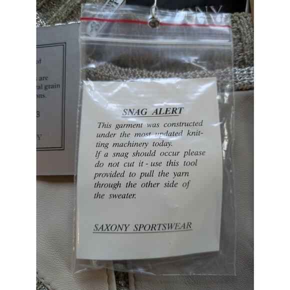 Vintage 90s Saxony Leather Sweater, Coogi Hip-Hop - Men's XL, New With Tags RARE - Picture 11 of 15